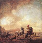 WOUWERMAN, Philips Two Horses er oil on canvas